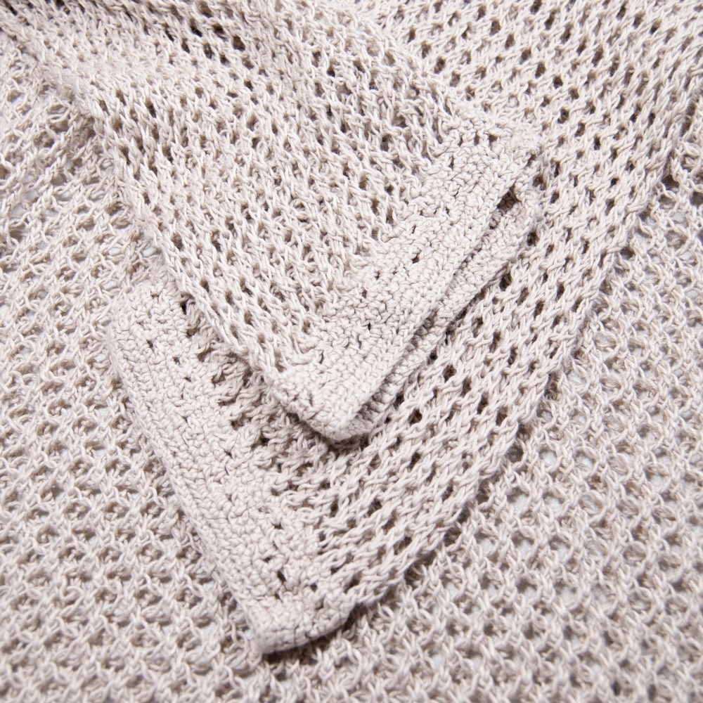 Tommy Bahama Crochet Knit Cover Up Tunic Top V‎ Neck Casual Beige Medium M - Picture 7 of 10